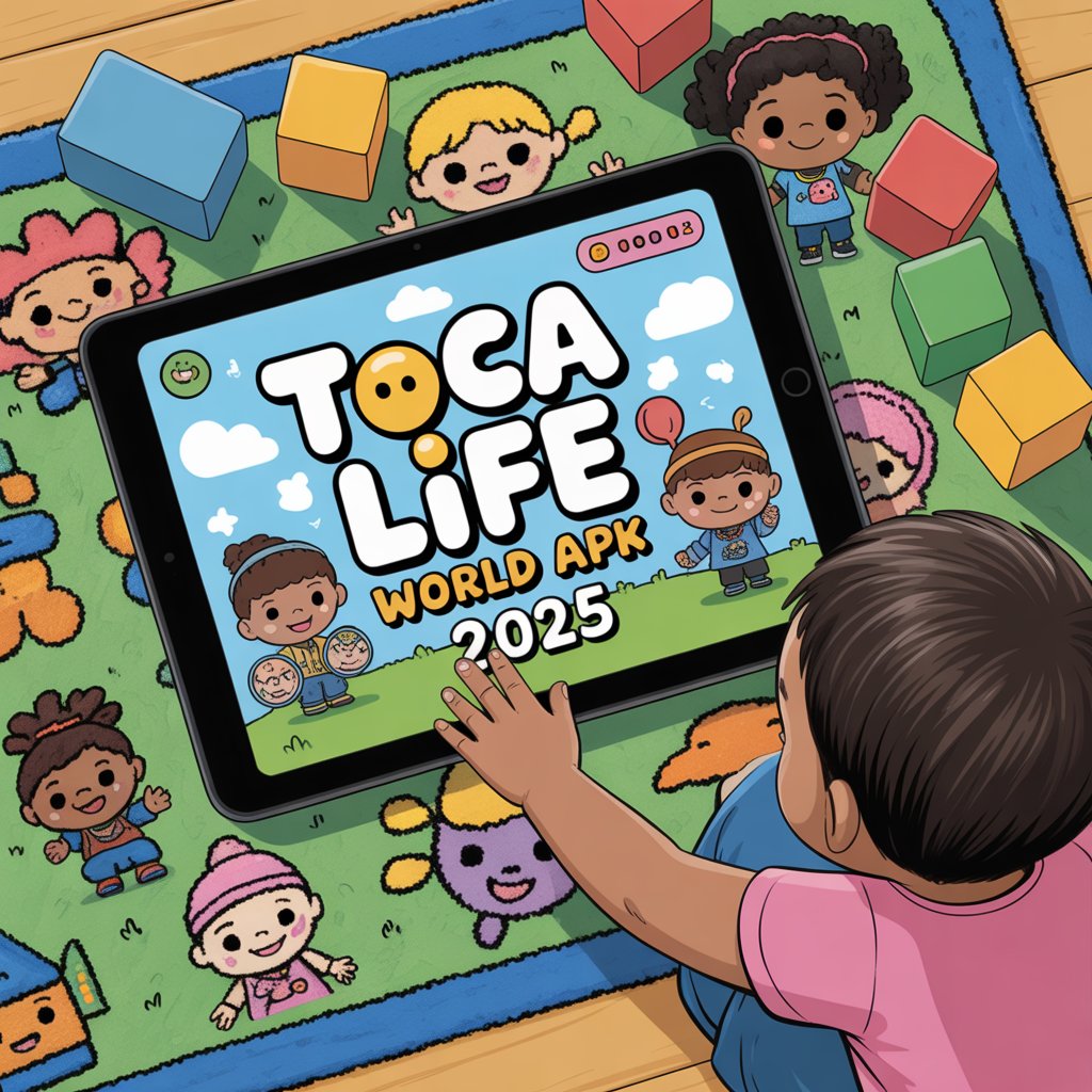 Top 10 Features in Toca Life World Mod APK That Kids Love in 2025 4 Friends sharing Toca Life World stories online.