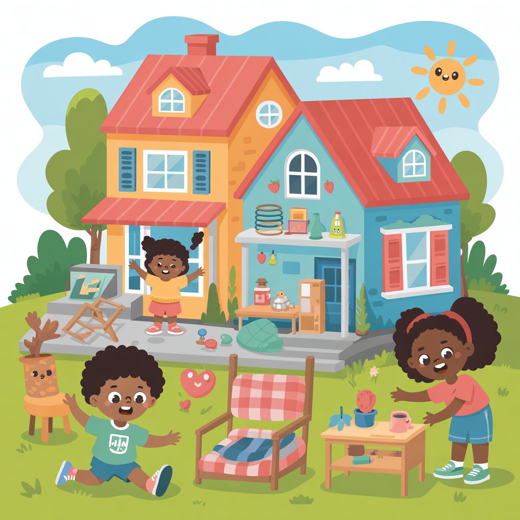 Top 10 Features in Toca Life World Mod APK That Kids Love in 2025 3 Kids building creative stories in Toca Life World Mod APK.